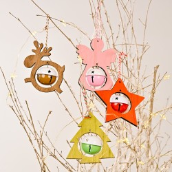 聖誕節木質鈴鐺吊飾 創意聖誕樹裝飾必備鈴鐺 聖誕布置吊飾 聖誕節木質鈴鐺吊飾 創意聖誕樹裝飾必備鈴鐺 聖誕布置吊飾