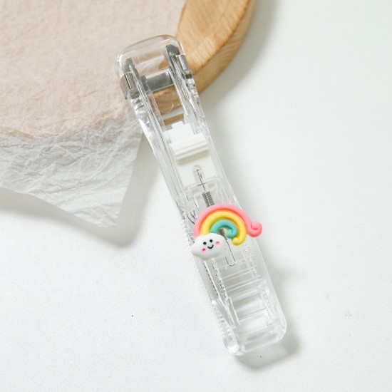 可愛透明推夾器 金屬試卷整理夾 文件資料夾 金屬票券夾