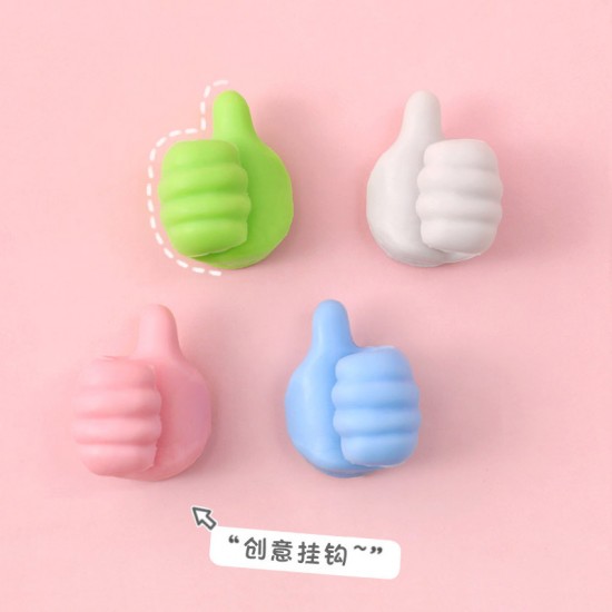 創意大拇指掛勾 多功能黏貼式造型掛勾 充電線固定器 讚讚掛勾