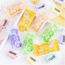 迷你糖果色削筆器 糖果包裝造型捲筆刀 簡約削鉛筆器 小禮物