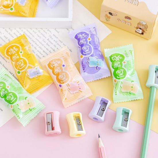 迷你糖果色削筆器 糖果包裝造型捲筆刀 簡約削鉛筆器 小禮物