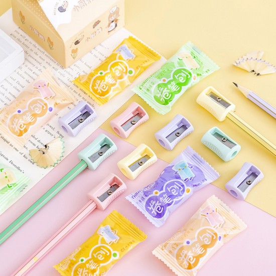 迷你糖果色削筆器 糖果包裝造型捲筆刀 簡約削鉛筆器 小禮物