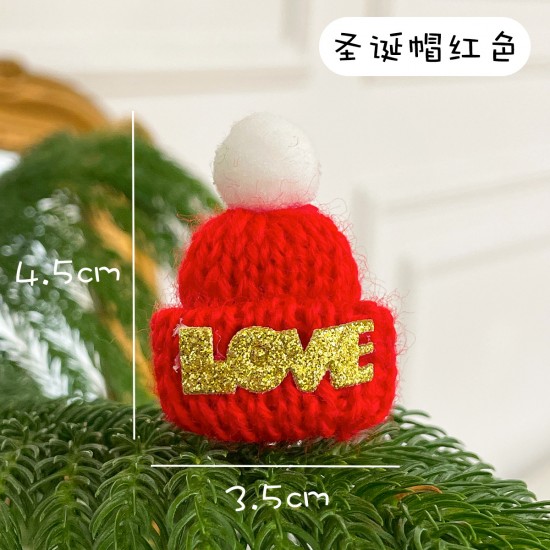 迷你針織聖誕手指帽 聖誕樹裝飾必備 迷你聖誕毛線帽 聖誕酒瓶帽