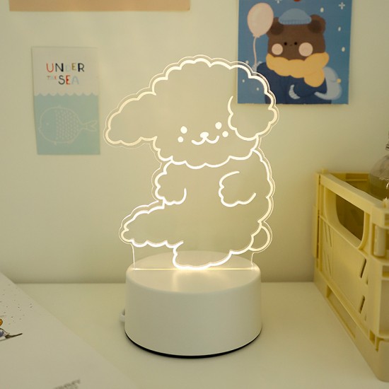 可愛造型小夜燈 臥室壓克力造型床頭燈 少女心3D氛圍燈 LED檯燈