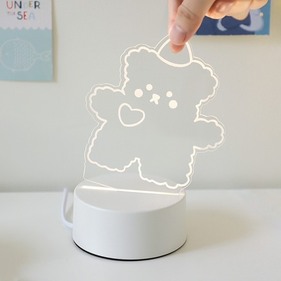 可愛造型小夜燈 臥室壓克力造型床頭燈 少女心3D氛圍燈 LED檯燈