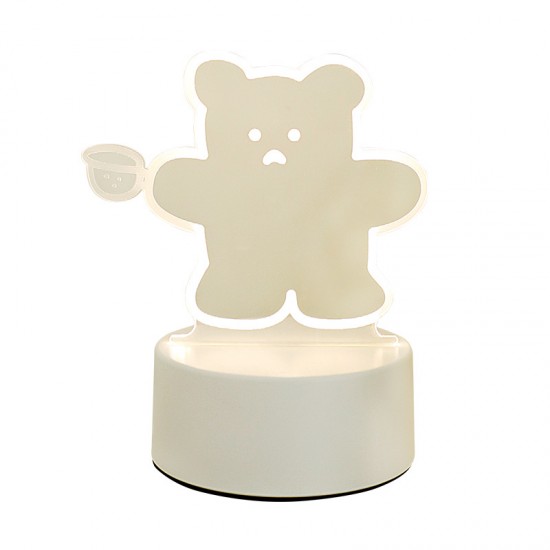 可愛造型小夜燈 臥室壓克力造型床頭燈 少女心3D氛圍燈 LED檯燈