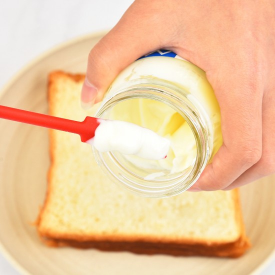 迷你矽膠小尖刮刀 矽膠雙頭果醬刮刀 創意化妝品挖棒 烘焙刮刀3件組