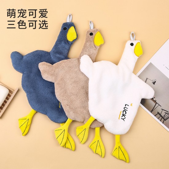 可愛小鴨子造型擦手巾 廚房必備強力吸水小毛巾 掛式擦手巾