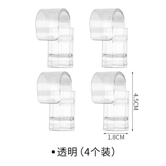 簡約透明塑膠夾子掛勾 多用途洗面乳牙膏掛夾 浴室必備懸掛式收納夾 4入裝