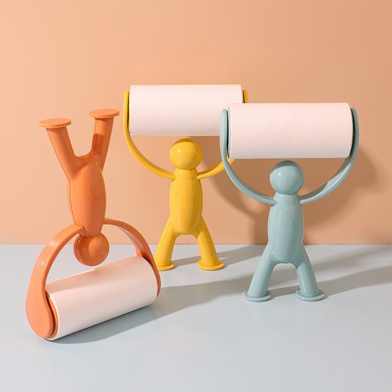 人形站立造型黏毛人形站立造型黏毛器 滾筒式衣物除毛器 可撕式捲筒黏毛器 黏毛神器