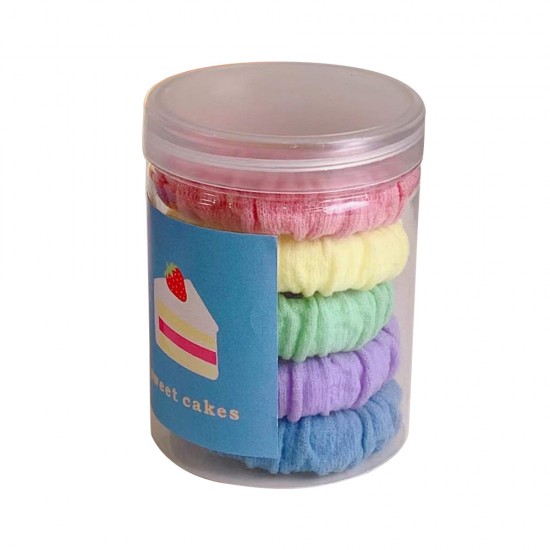 馬卡龍彈力曲奇髮圈 創意彩虹毛巾粗髮圈 馬尾必備髮圈