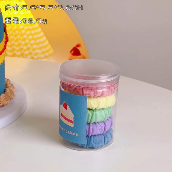 馬卡龍彈力曲奇髮圈 創意彩虹毛巾粗髮圈 馬尾必備髮圈