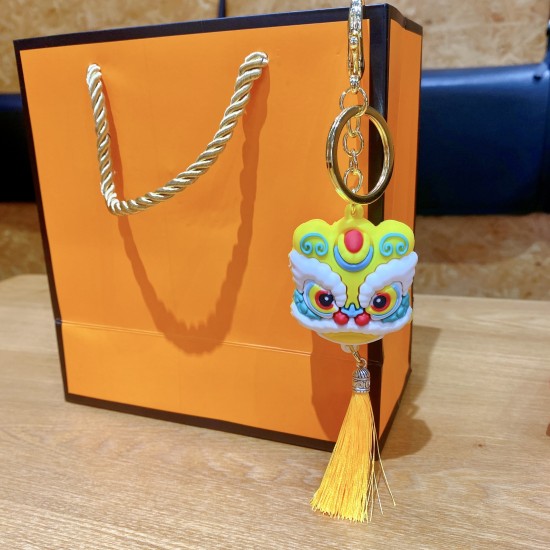 創意舞獅頭造型鑰匙圈 中國風獅頭吊飾 創意舞獅流蘇吊飾 新年小禮品