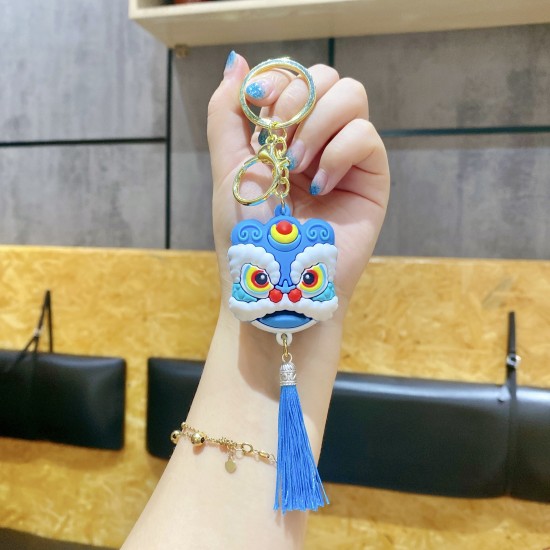 創意舞獅頭造型鑰匙圈 中國風獅頭吊飾 創意舞獅流蘇吊飾 新年小禮品