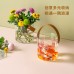 多用途透明手提籃 皮革香檳桶冰鎮桶 透明水果籃 花籃 魚缸