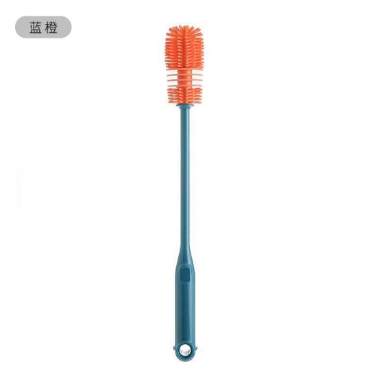 矽膠長柄洗杯刷 居家必備無死角專用清潔奶瓶刷 撞色洗杯刷