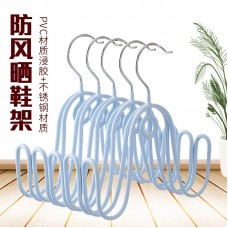 北歐色不鏽鋼雙鈎鞋架 創意防風多功能曬鞋架 居家必備防滑鞋架