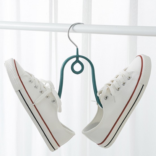 北歐色不鏽鋼雙鈎鞋架 創意防風多功能曬鞋架 居家必備防滑鞋架
