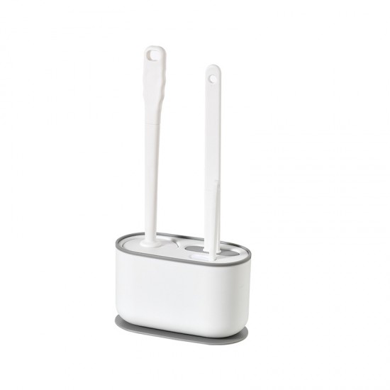 壁掛式三合一長柄馬桶刷組 浴室多功能無死角縫隙清潔刷 多功能廁所刷具組