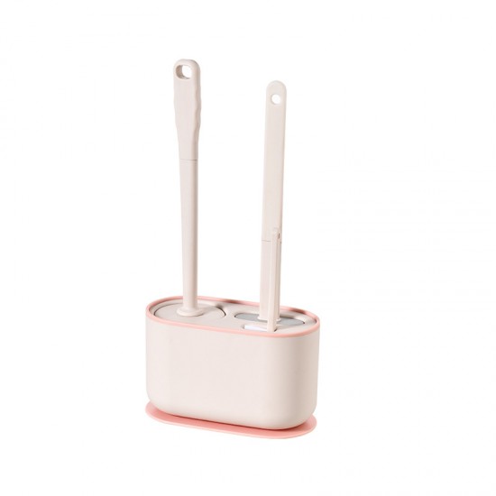 壁掛式三合一長柄馬桶刷組 浴室多功能無死角縫隙清潔刷 多功能廁所刷具組