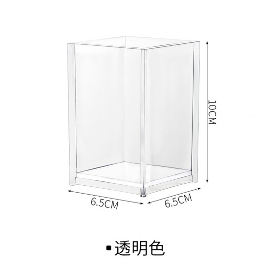 簡約透明壓克力筆筒 桌面雜物收納桶 文具整理收納盒 透明筆筒