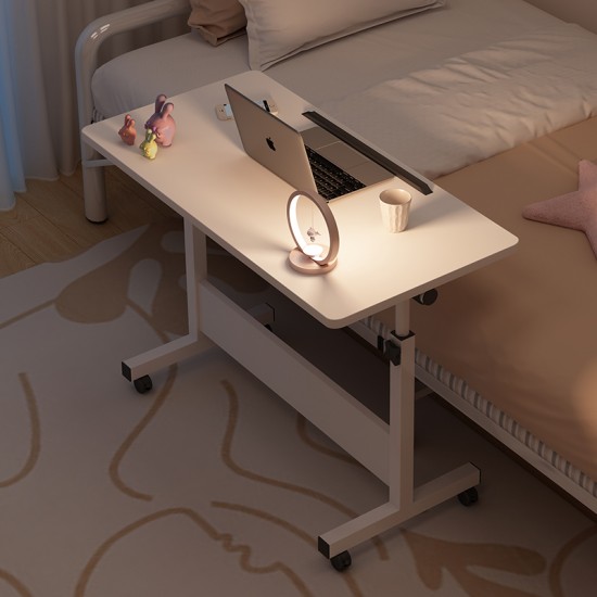 簡約風格升降床邊桌 折疊床邊電腦桌 懶人床邊書桌 摺疊收納桌子