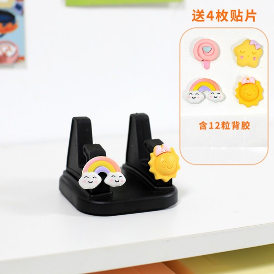 可旋轉車用手機支架 黏貼式多功能支架 可愛車用導航支架