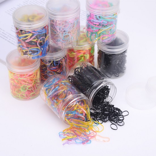 一次性橡皮筋 兒童寶寶橡皮筋髮圈 桶裝彩色小髮圈 髮飾