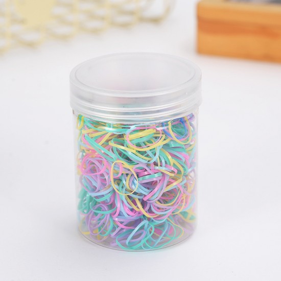 一次性橡皮筋 兒童寶寶橡皮筋髮圈 桶裝彩色小髮圈 髮飾