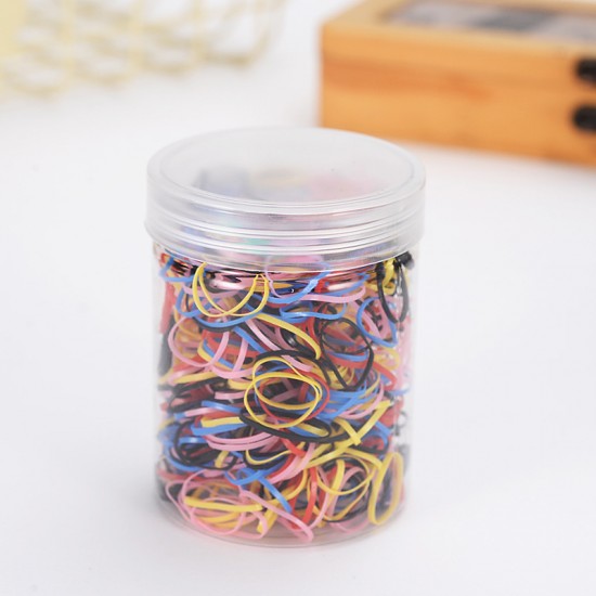 一次性橡皮筋 兒童寶寶橡皮筋髮圈 桶裝彩色小髮圈 髮飾