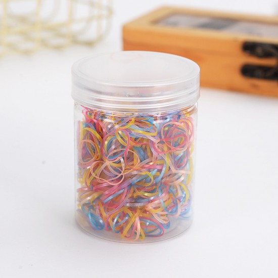 一次性橡皮筋 兒童寶寶橡皮筋髮圈 桶裝彩色小髮圈 髮飾