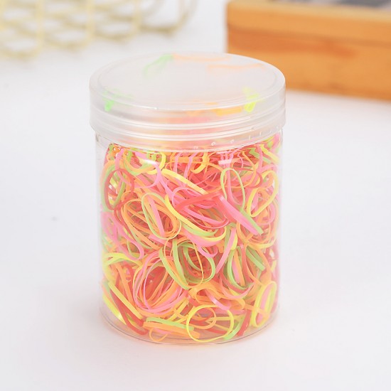 一次性橡皮筋 兒童寶寶橡皮筋髮圈 桶裝彩色小髮圈 髮飾