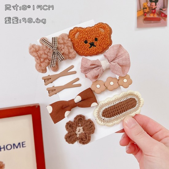 可愛小熊髮夾組 毛絨造型髮夾 多款造型瀏海夾 創意造型髮夾 BB夾 蝴蝶結髮夾