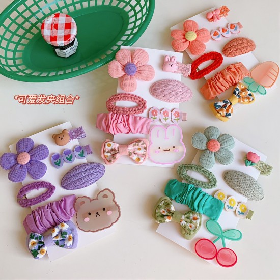 可愛兔子花朵蝴蝶結髮夾組 多款造型瀏海夾 創意造型髮夾 BB夾 蝴蝶結髮夾