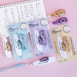 莫蘭迪色修正帶 可換替芯立可帶 隨身按動式塗改帶