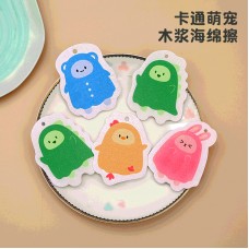 創意木漿海綿刷 可愛圖案廚房清潔刷 印花壓縮百潔布 洗碗刷 海綿菜瓜布