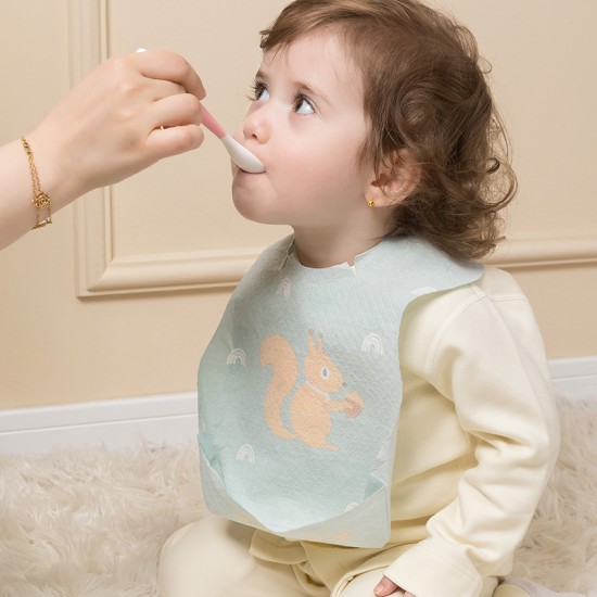 一次性圍兜兜 加厚防水兒童圍兜 無紡布免洗吃飯圍兜兜 20片裝