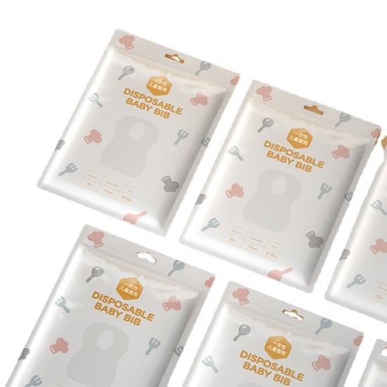 一次性圍兜兜 加厚防水兒童圍兜 無紡布免洗吃飯圍兜兜 20片裝