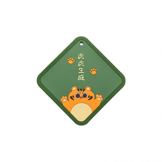 可愛虎虎羊羊隔熱墊 矽膠防燙餐墊 耐高溫隔熱杯墊 矽膠隔熱墊