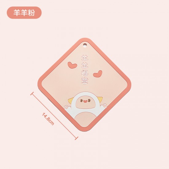 可愛虎虎羊羊隔熱墊 矽膠防燙餐墊 耐高溫隔熱杯墊 矽膠隔熱墊