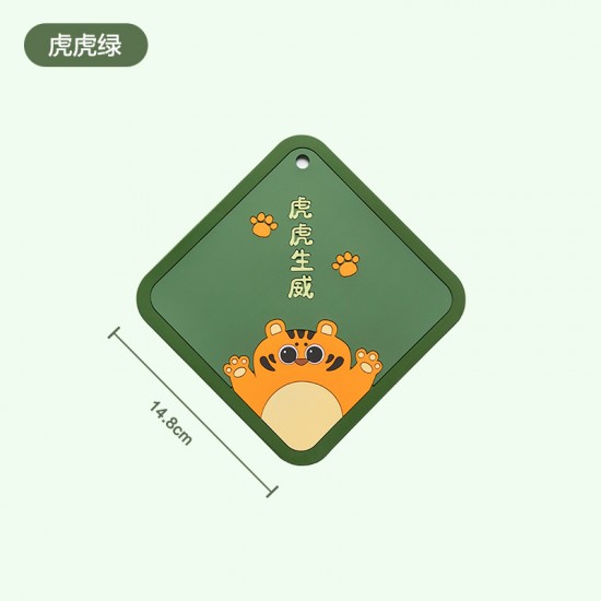 可愛虎虎羊羊隔熱墊 矽膠防燙餐墊 耐高溫隔熱杯墊 矽膠隔熱墊