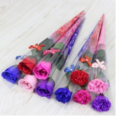 康乃馨香皂花 母親節必備 單支康乃馨香皂花 尖筒單支康乃馨