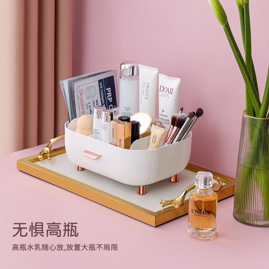 抽屜式分隔化妝品收納盒 桌面小物收納盒 梳妝台抽屜收納盒 收納架