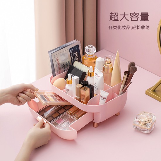 抽屜式分隔化妝品收納盒 桌面小物收納盒 梳妝台抽屜收納盒 收納架