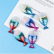創意魚形螢光筆組 美人魚漸層電鍍螢光筆 6色袋裝記號筆 畫重點色筆