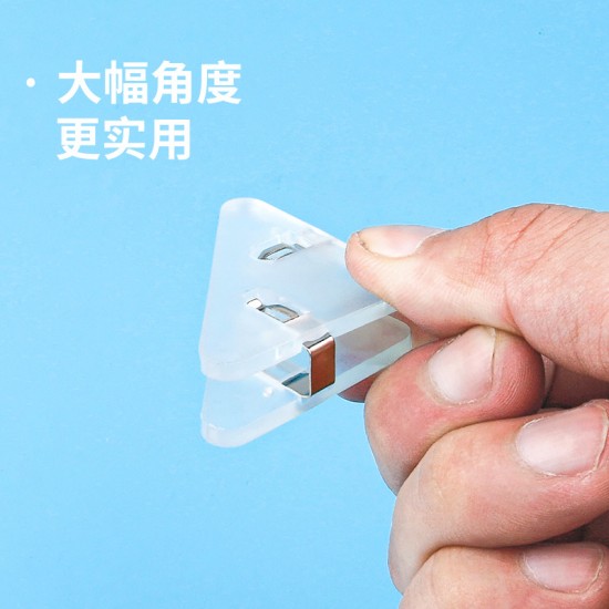 彩色三角文件夾 多功能邊角夾 考券票據夾 實用三角邊角夾 夾子