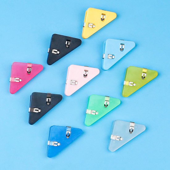 彩色三角文件夾 多功能邊角夾 考券票據夾 實用三角邊角夾 夾子