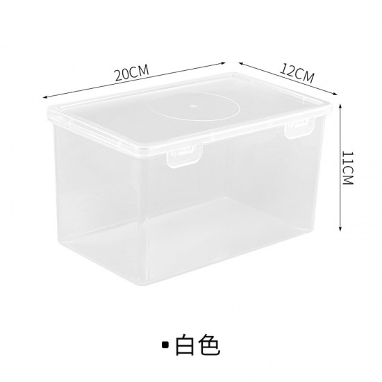 大容量掀蓋式口罩收納盒 多功能透明收納盒 可疊放防塵小物收納盒