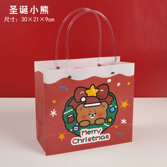 可愛聖誕禮物袋 PVC手提收納袋 聖誕節必備手提禮物袋 禮物包裝袋