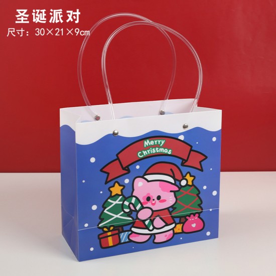 可愛聖誕禮物袋 PVC手提收納袋 聖誕節必備手提禮物袋 禮物包裝袋